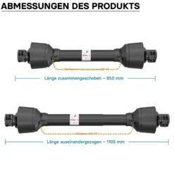 Zapfwelle T4 Gelenkwelle 850-935mm 460Nm 540U/min, PTO-Shaft, 40kW (55PS), 2x 1 3/8