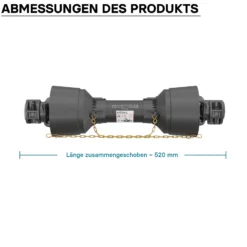 Zapfwelle T4 Gelenkwelle 520mm 460Nm 540U/min, PTO-Shaft, 40kW (55PS), 2x 1 3/8