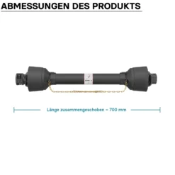 Zapfwelle T5 Gelenkwelle 700mm 620Nm 540U/min, PTO-Shaft, 54kW (74PS), 2x 1 3/8" 6 Zähne