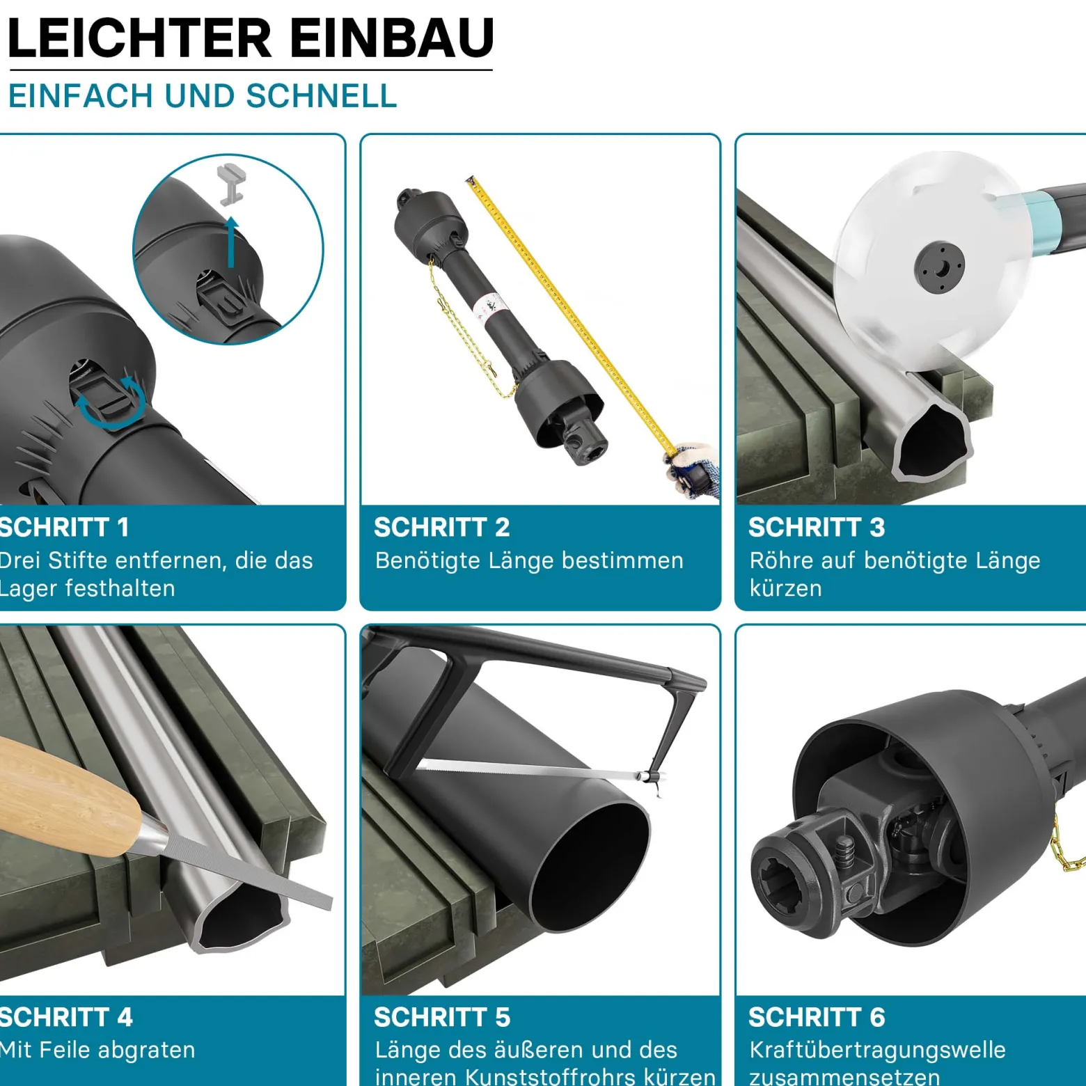 Zapfwelle T5 Gelenkwelle 1800-1980mm 620Nm 540U/min, PTO-Shaft, 54kW (74PS), 2x 1 3/8" 6 Zähne